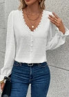 Kadın Uzun Kollu V Yakalı önden Düğmeli Bluz