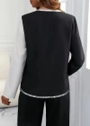 Kadın Uzun Kollu V Yakalı Pul Payet Işlemeli Ithal Krep Bluz