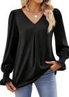 Kadın Uzun Kollu V Yakalı Salaş Ithal Krep Bluz