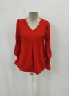 Kadın Uzun Kollu V Yakalı Salaş Ithal Krep Bluz