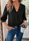 Kadın Uzun Kollu V Yakalı Sandy Bluz