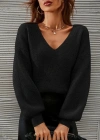Kadın Uzun Kollu V Yakalı Triko Bluz