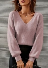 Kadın Uzun Kollu V Yakalı Triko Bluz