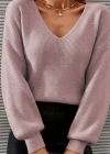 Kadın Uzun Kollu V Yakalı Triko Bluz