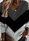 Kadın Uzun Kollu V Yakalı Triko Bluz