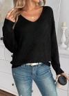 Kadın Uzun Kollu V Yakalı Triko Bluz