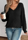 Kadın Uzun Kollu V Yakalı Triko Bluz