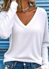 Kadın Uzun Kollu V Yakalı Viskon Iki Iplik Bluz