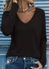 Kadın Uzun Kollu V Yakalı Viskon Iki Iplik Bluz