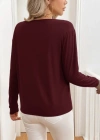 Kadın Uzun Kollu V Yakalı Viskon Iki Iplik Bluz