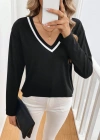 Kadın Uzun Kollu V Yakalı Viskon Iki Iplik Bluz
