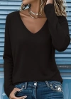 Kadın Uzun Kollu V Yakalı Viskon Iki Iplik Bluz