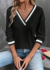 Kadın Uzun Kollu V Yakalı Waffle Bluz