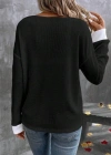 Kadın Uzun Kollu V Yakalı Waffle Bluz