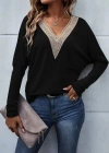 Kadın Uzun Kollu V Yakalı Yarasa Kollu Viskon Bluz