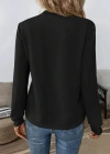Kadın Uzun Kollu Yakadan Bağlamalı Viskon Iki Iplik Bluz
