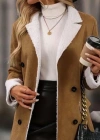 Kadın Uzun Kollu Yakalı Düğmeli Süet Mini Manto