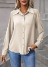 Kadın Uzun Kollu Yakalı önden Düğmeli Aerobin Gömlek