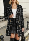 Kadın Uzun Kollu Yakalı önden Düğmeli Dokuma Ceket