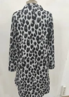 Kadın Uzun Kollu Yakalı önden Düğmeli Leopar Desenli Modal Midi Elbise