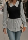 Kadın Uzun Kollu Yakalı önden Düğmeli Ottoman Bluz