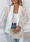 Kadın Uzun Kollu Yakalı önü Açık Dantelli Ceket