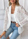 Kadın Uzun Kollu Yakalı önü Açık Dantelli Ceket
