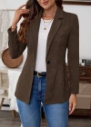Kadın Uzun Kollu Yakalı Tek Düğmeli Süet Ceket