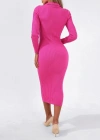 Kadın Uzun Kollu Yakalı Triko Elbise
