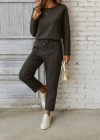 Kadın Uzun Kollu Yanları Nervurlu Viskon Iki Iplik Ve Pantolon Ikili Takım