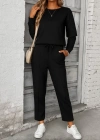 Kadın Uzun Kollu Yanları Nervurlu Viskon Iki Iplik Ve Pantolon Ikili Takım