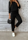 Kadın Uzun Kollu Yanları Nervurlu Viskon Iki Iplik Ve Pantolon Ikili Takım