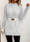 Kadın Uzun Kollu Yarı Balıkçı Yaka Triko Bluz