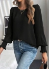 Kadın Uzun Kollu Yuvarlak Yaka Aerobin Bluz