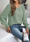 Kadın Uzun Kollu Yuvarlak Yaka Aerobin Bluz