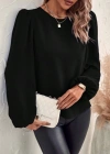 Kadın Uzun Kollu Yuvarlak Yaka Arkadan Bağcıklı Salaş Ithal Krep Bluz