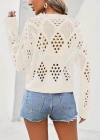 Kadın Uzun Kollu Yuvarlak Yaka Delik Desenli Triko Bluz