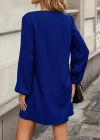 Kadın Uzun Kollu Yuvarlak Yaka Mini Ithal Krep Elbise
