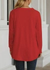Kadın Uzun Kollu Yuvarlak Yaka Salaş Iki Iplik Bluz