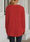 Kadın Uzun Kollu Yuvarlak Yaka Salaş Iki Iplik Bluz
