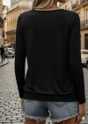 Kadın Uzun Kollu Yuvarlak Yakalı Viskon Bluz