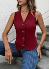 Kadın V Yaka önden Düğmeli Ithal Krep Yelek