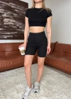 Kadın Yanı şerit Detay Kaşkorse şort