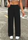 Kadın Yüksek Bel Bol Paça Bürümcük Pantolon
