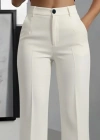 Kadın Yüksek Bel Cepli Ithal Krep Pantolon