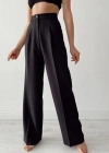 Kadın Yüksek Bel Cepli Ithal Krep Pantolon