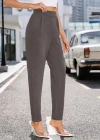 Kadın Yüksek Bel Cepli Rahat Kesim Ithal Krep Pantolon