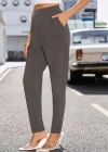 Kadın Yüksek Bel Cepli Rahat Kesim Ithal Krep Pantolon
