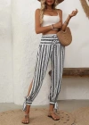 Kadın Yüksek Bel Desenli Paçadan Bağlamalı Yanları Yırtmaçlı Süprem Pantolon