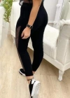 Kadın Yüksek Bel File Detaylı Dar Kesim Viskon Iki Iplik Pantolon